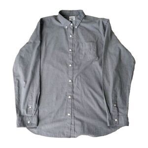 Old Navy Button Down Shirt Men XXL Tall Gray‎ Slim Fit Long Sleeve Office Casual